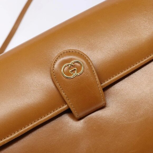 GUCCI Shoulder Bag Leather Brown Gold 004 056 0002 Auth ep10168 - Picture 12 of 15
